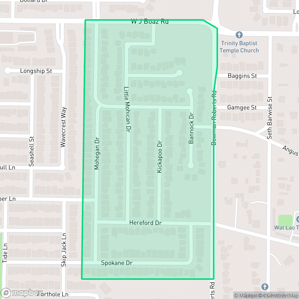 Map showing the location of Cheyenne Ridge, Fort Worth, TX