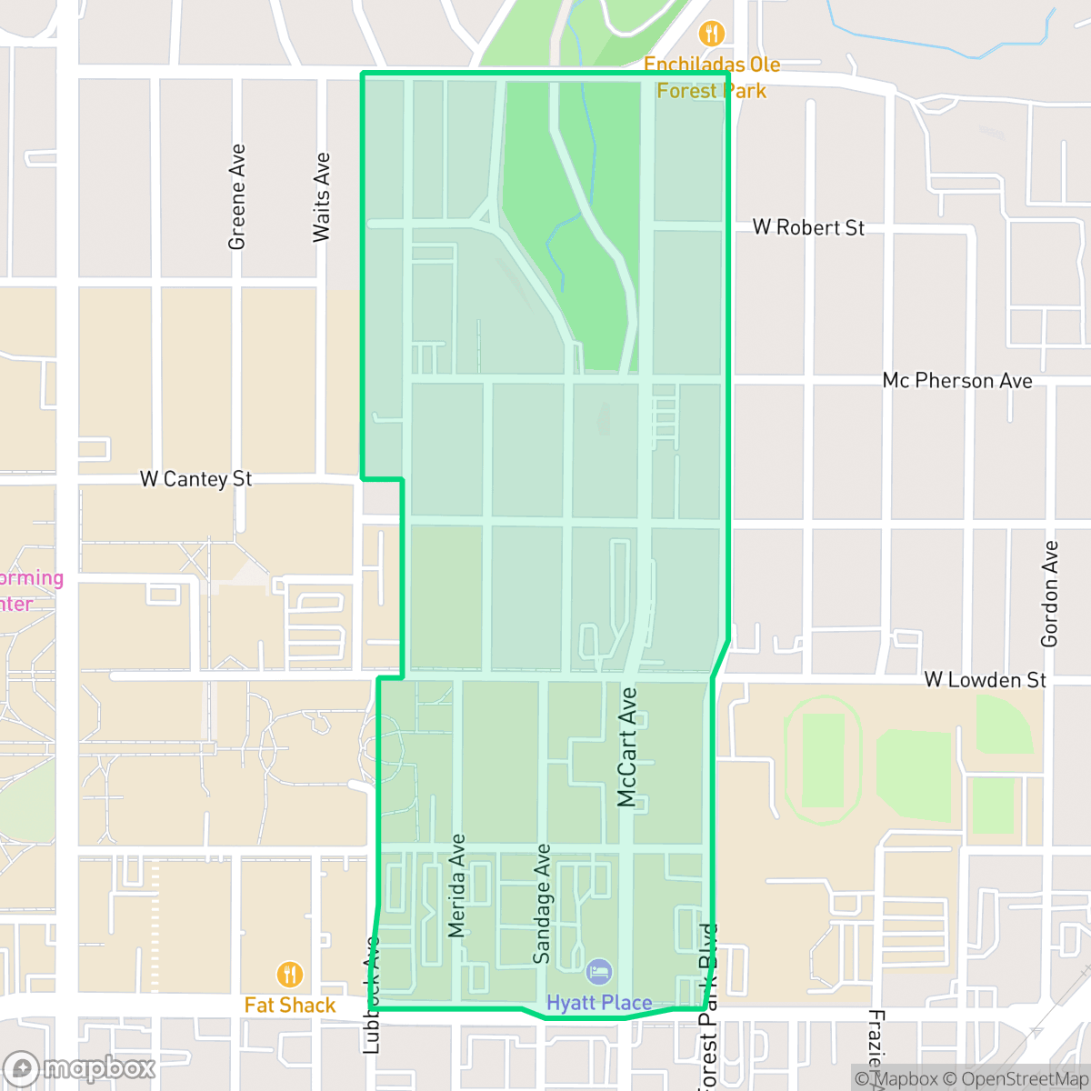 Map showing the location of Frisco Heights, Fort Worth, TX