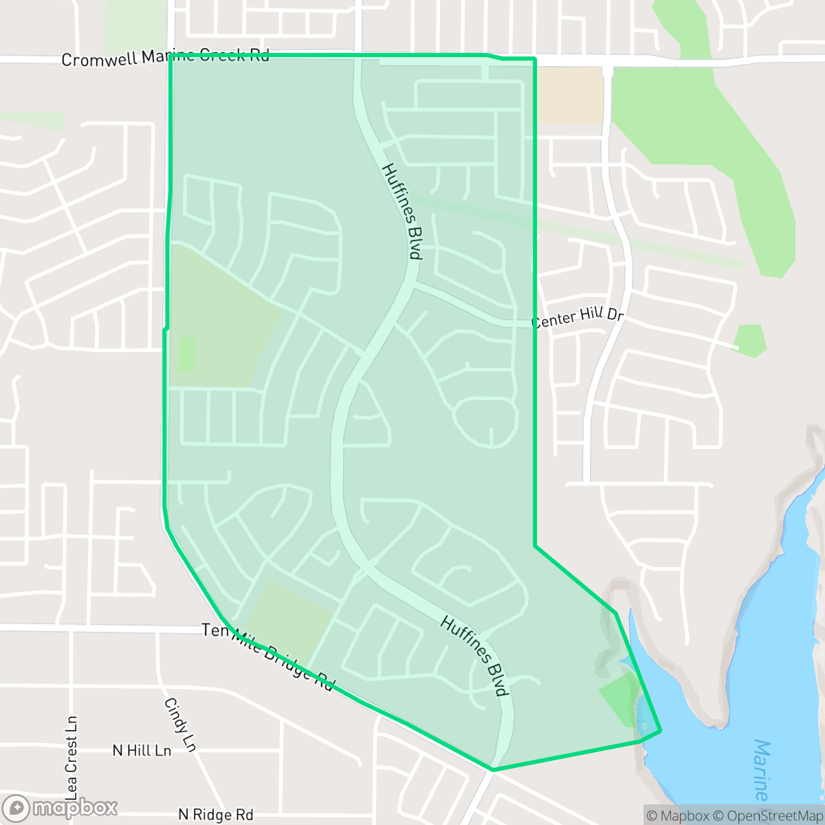 Map showing the location of Marine Creek Ranch, Fort Worth, TX