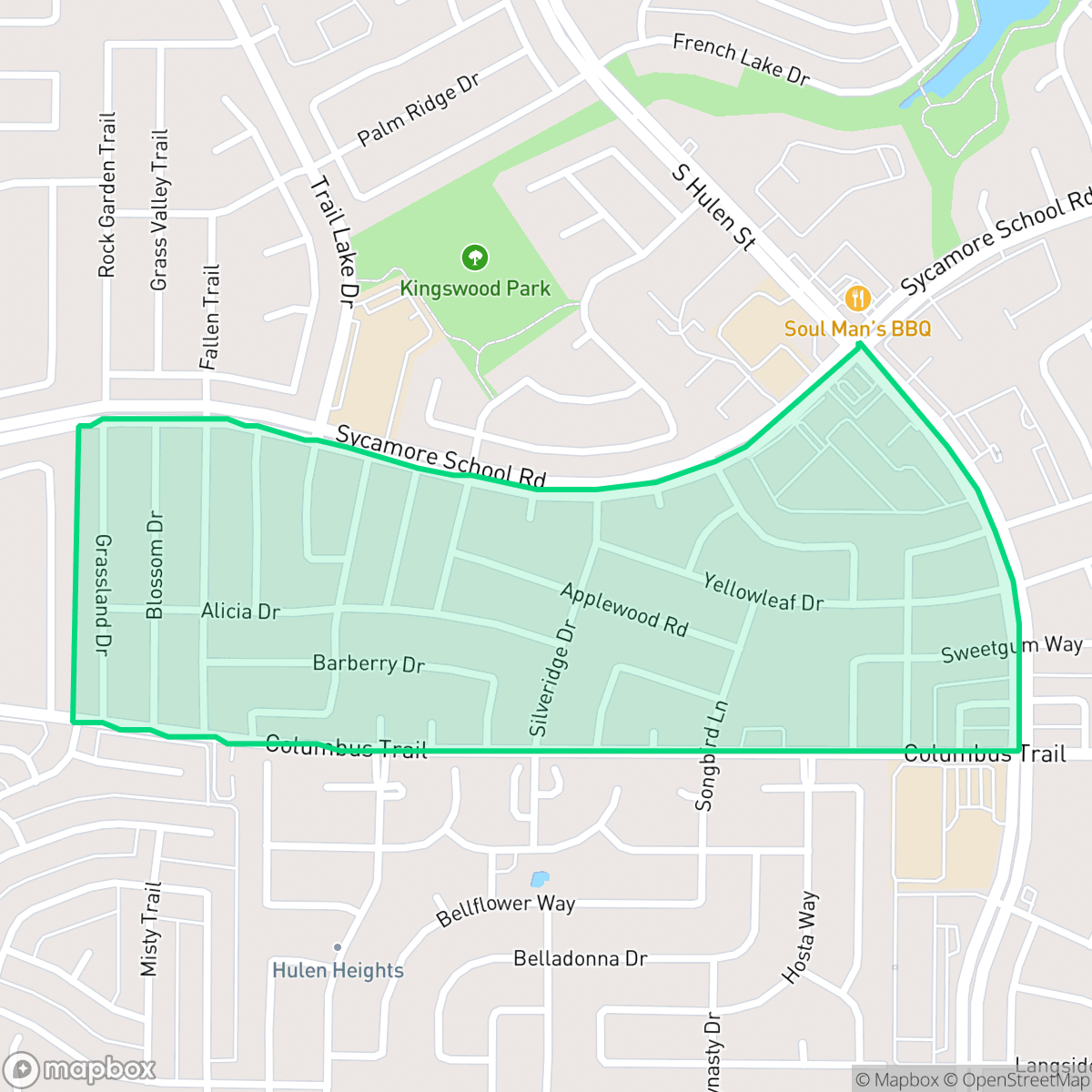 Map showing the location of Meadows of Candleridge, Fort Worth, TX