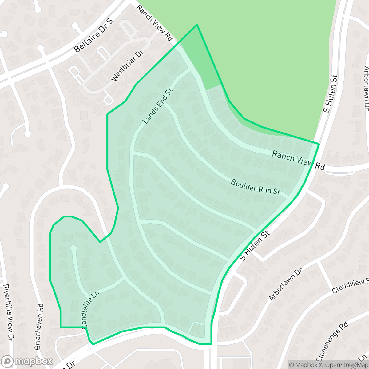 Map showing the location of Overton West, Fort Worth, TX