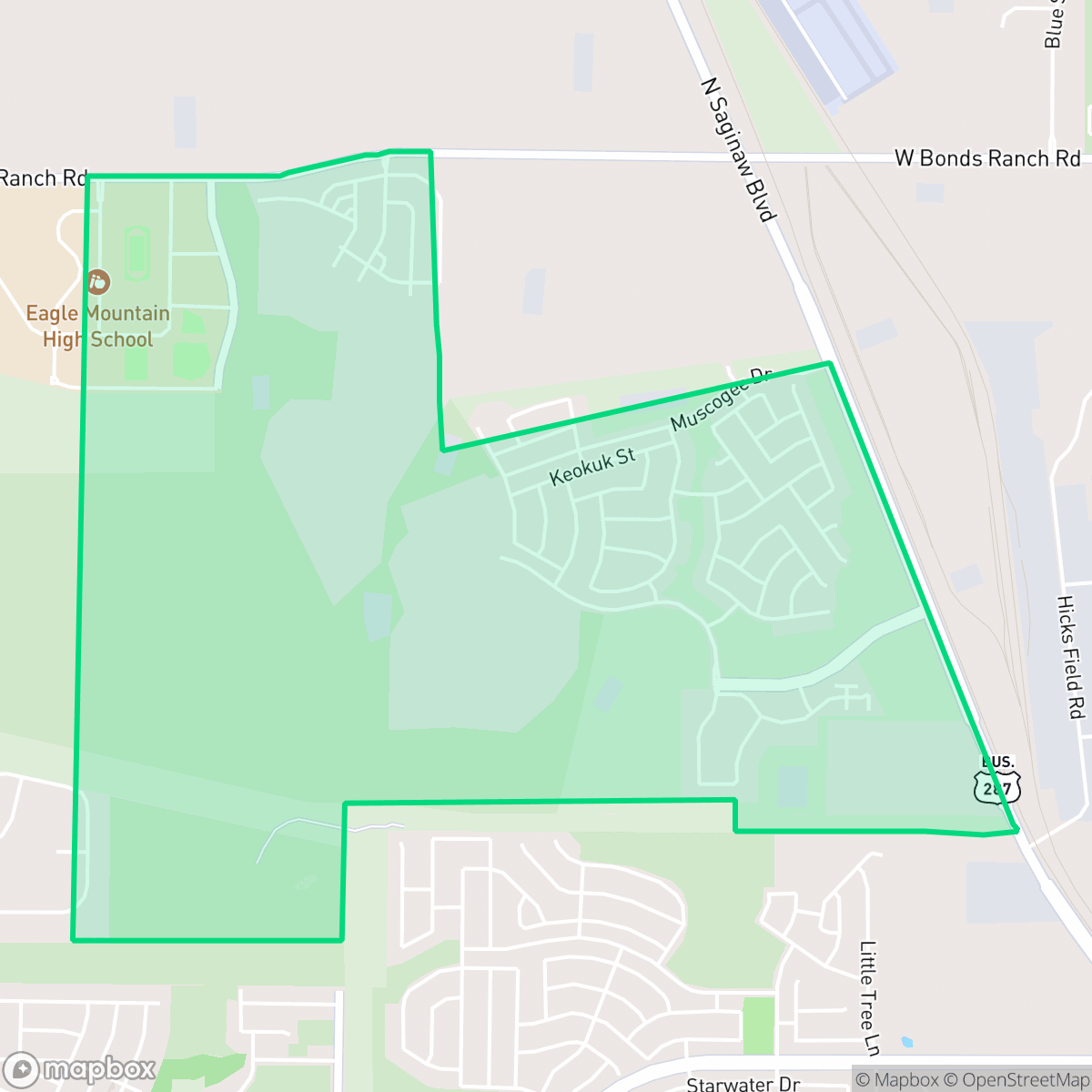 Map showing the location of The Trails of Fossil Creek, Fort Worth, TX