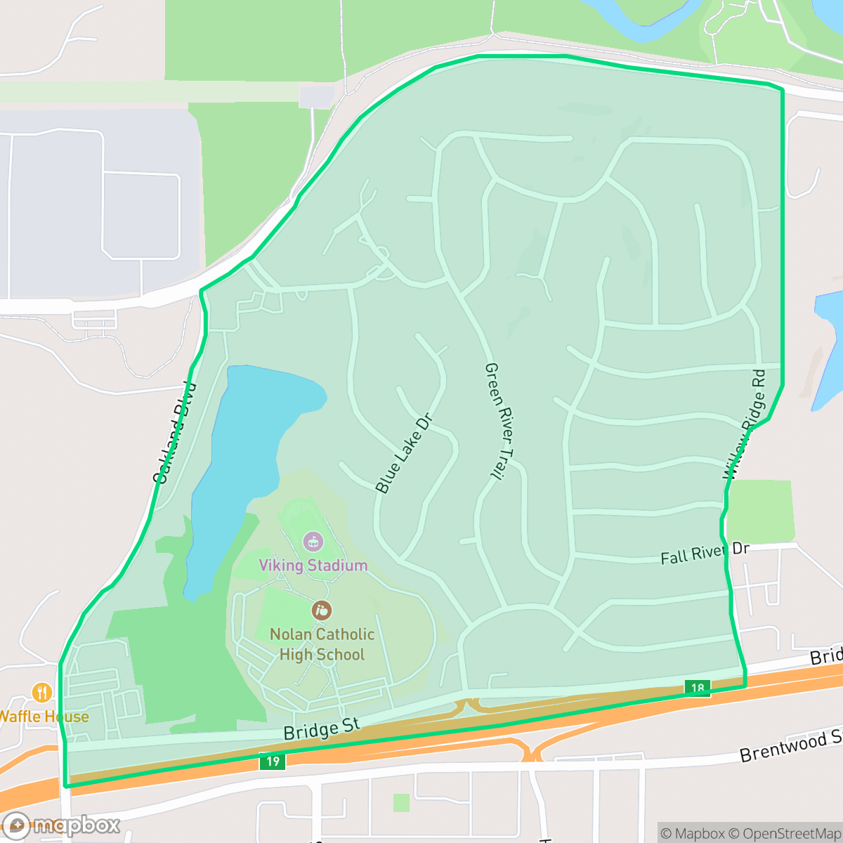 Map showing the location of White Lake Hills, Fort Worth, TX