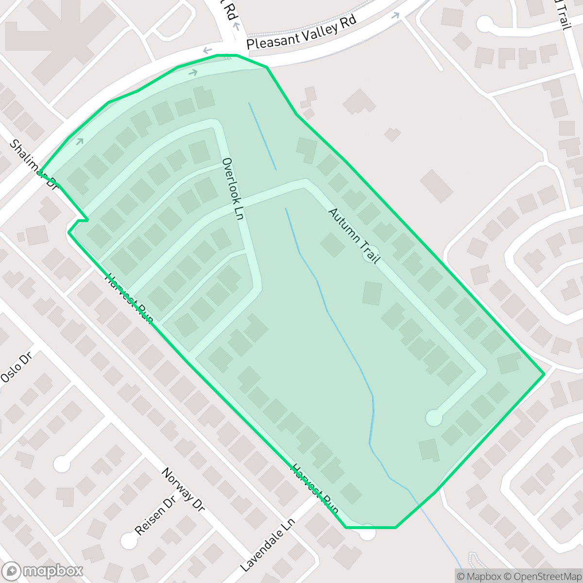 Map showing the location of Fall Creek Estates, Garland, TX