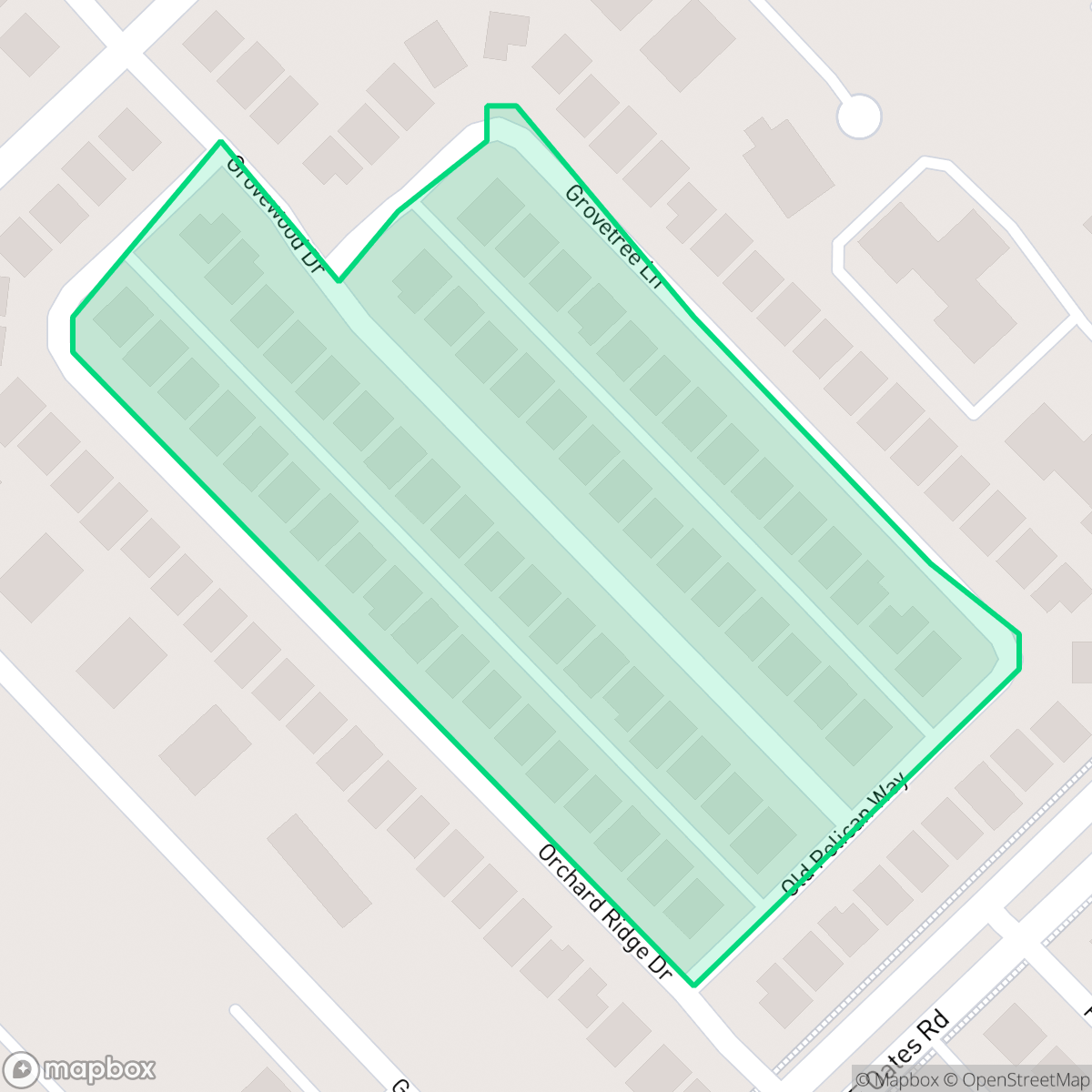 Map showing the location of Gatewood Estates, Garland, TX
