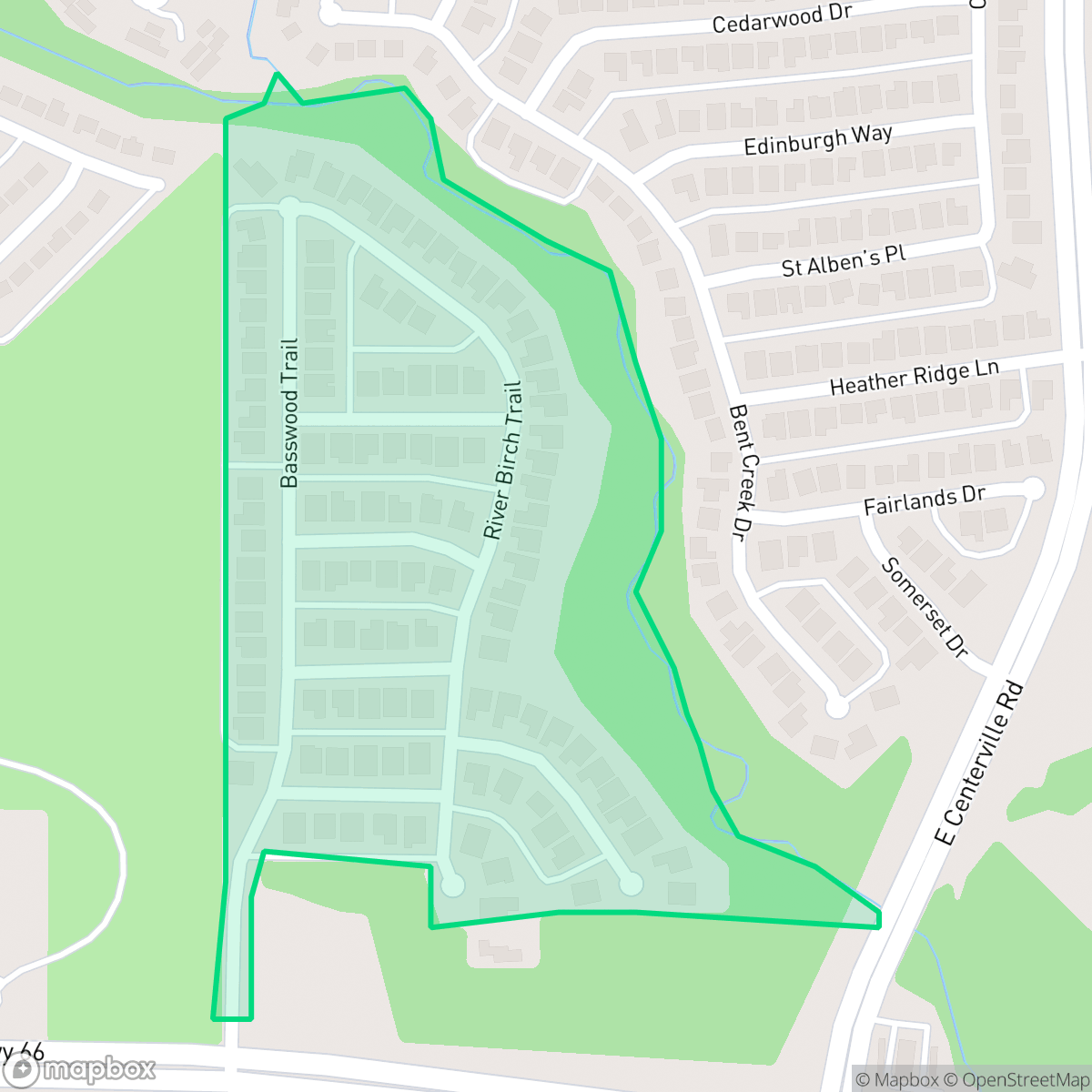 Map showing the location of Hidden Forest, Garland, TX
