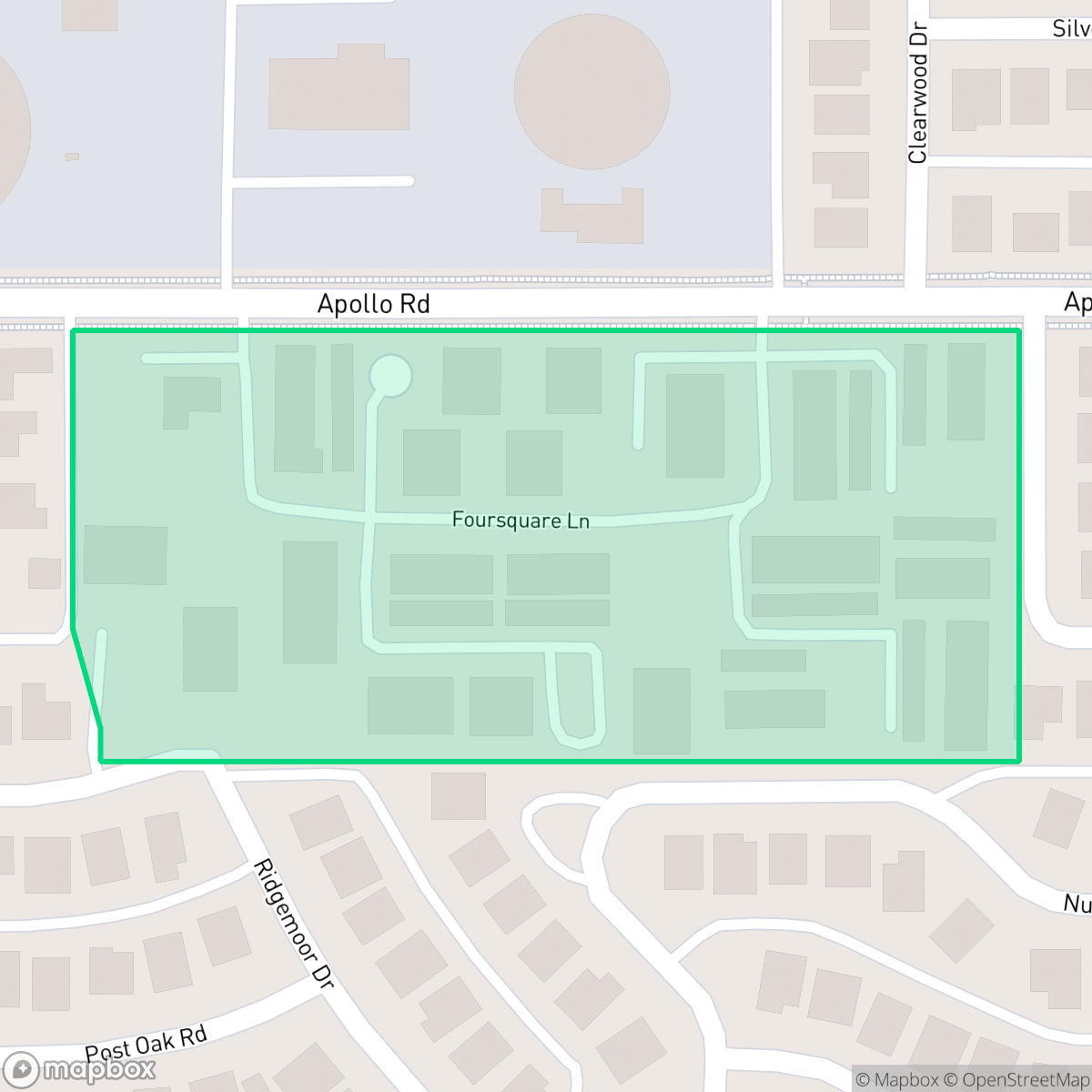 Map showing the location of Village Green, Garland, TX