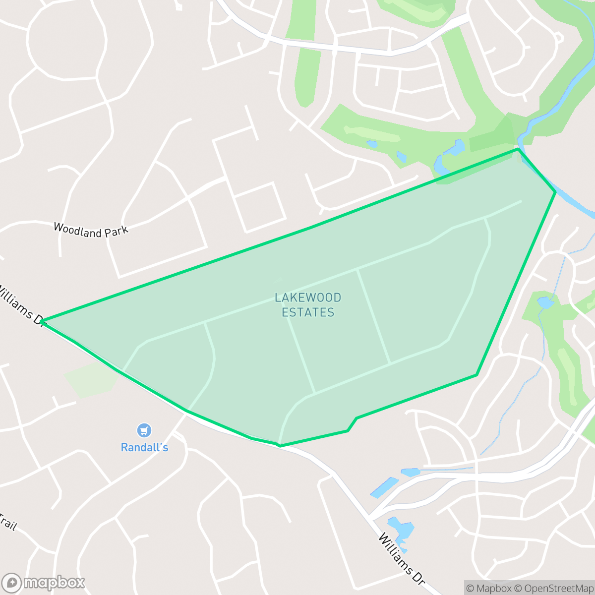 Map showing the location of Lakewood Estates, Georgetown, TX