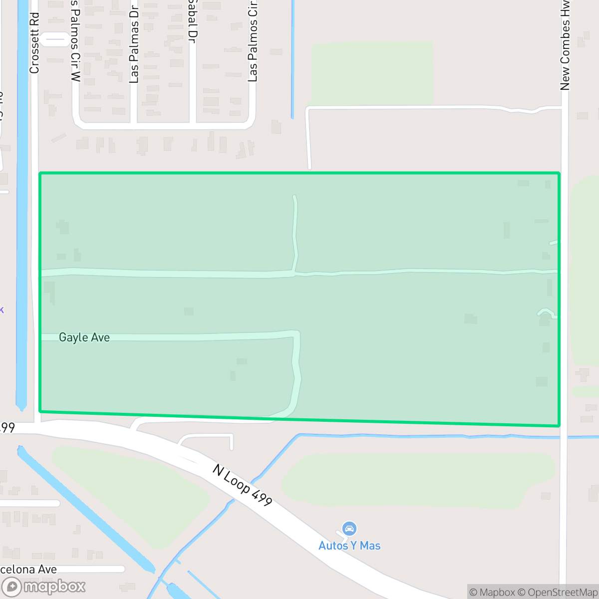 Map showing the location of Bonnaville Terrace Colonia, Harlingen, TX