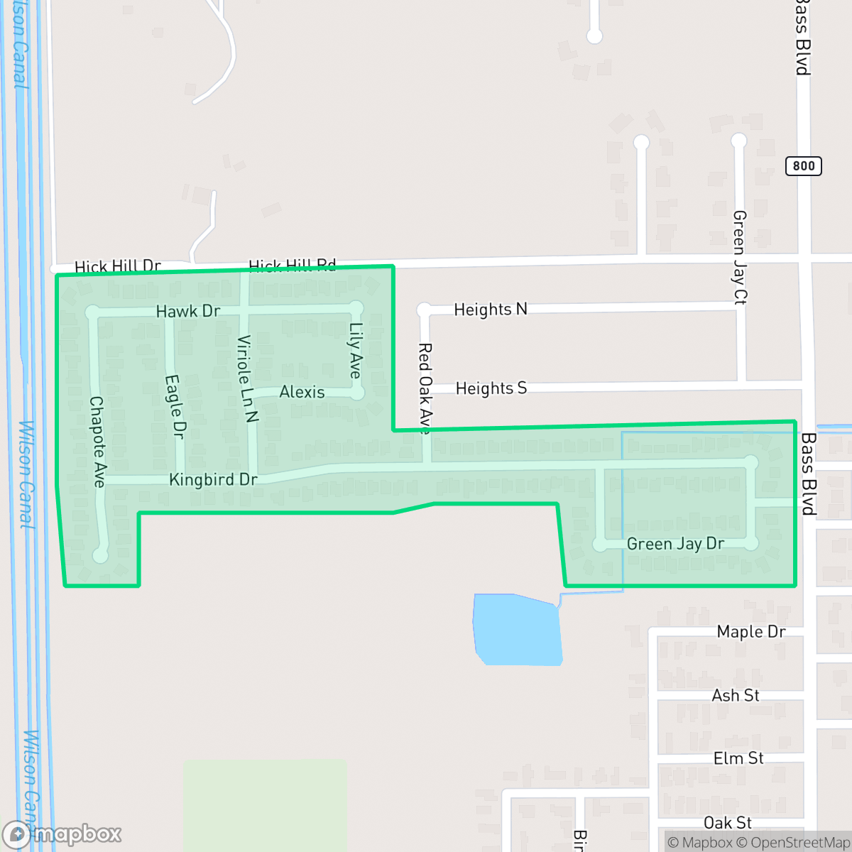 Map showing the location of Hickory Hill, Harlingen, TX