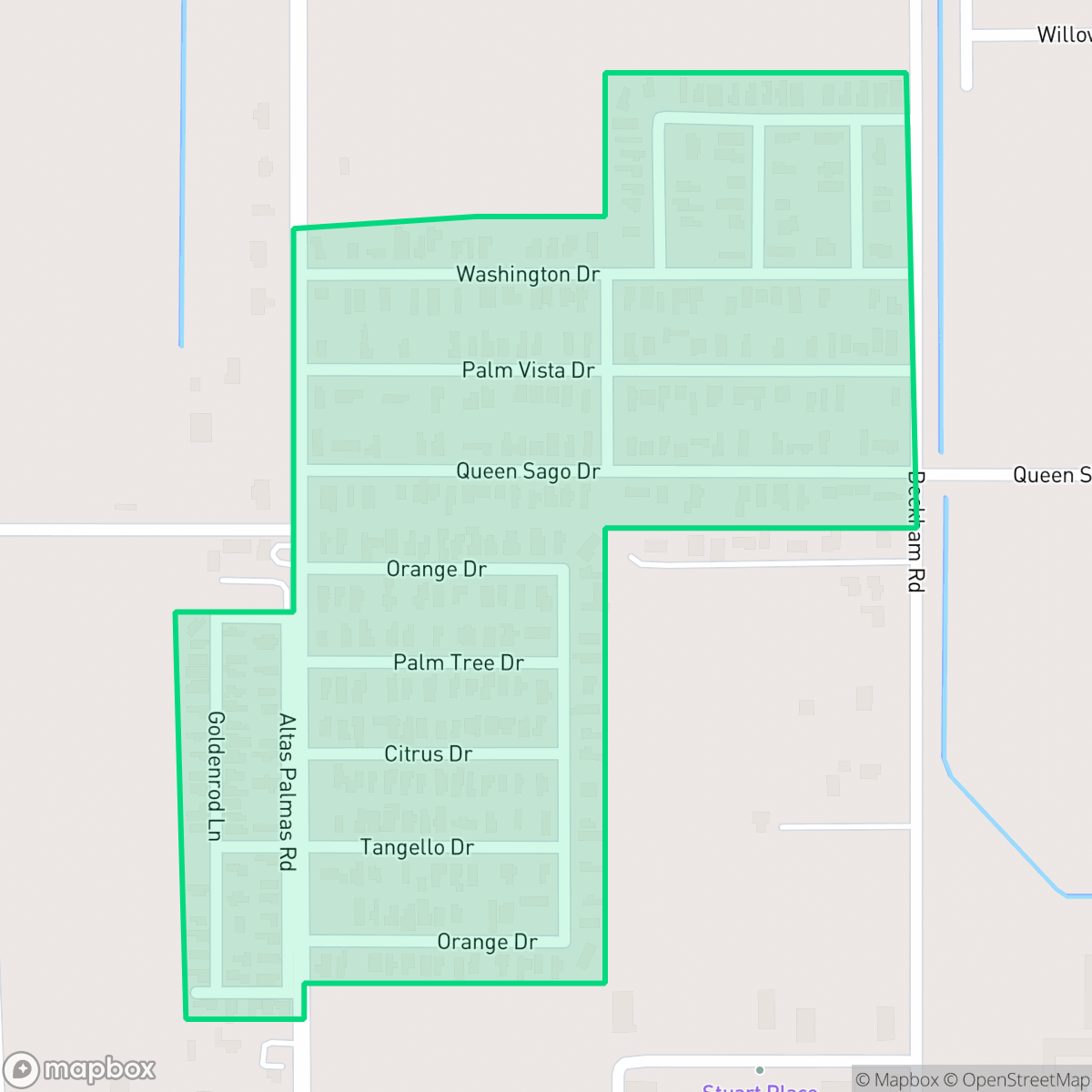 Map showing the location of Palm Vista Estates, Harlingen, TX