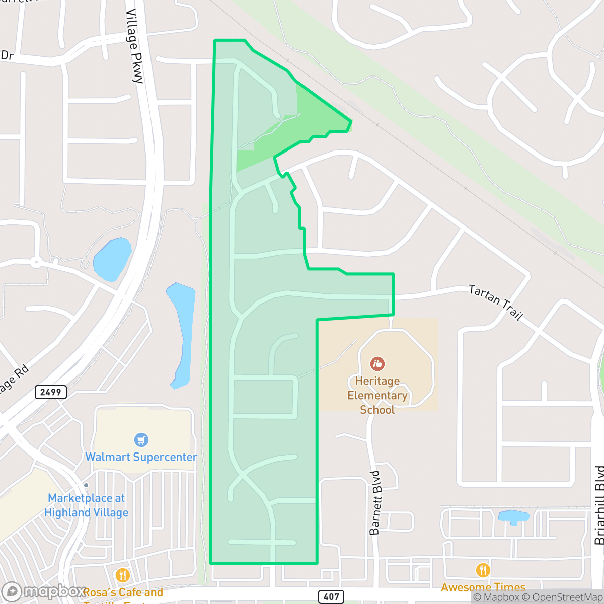Map showing the location of Briarhill III, Highland Village, TX