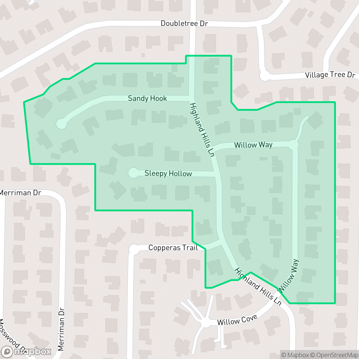 Map showing the location of Highland Hills IV, Highland Village, TX