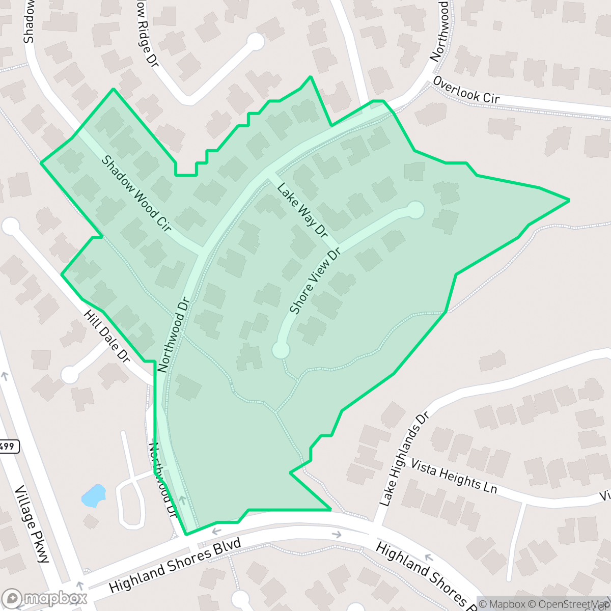 Map showing the location of Highland Shores 11-C, Highland Village, TX