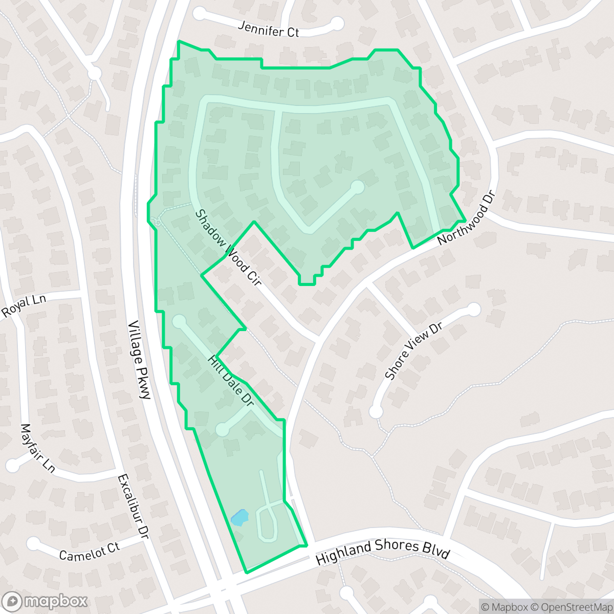 Map showing the location of Highland Shores 12-C, Highland Village, TX