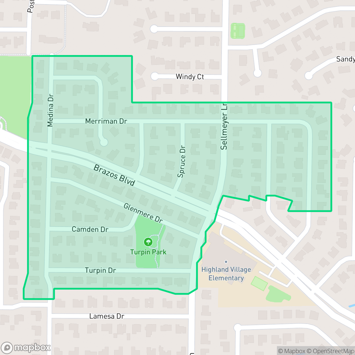 Map showing the location of Village Estates III, Highland Village, TX