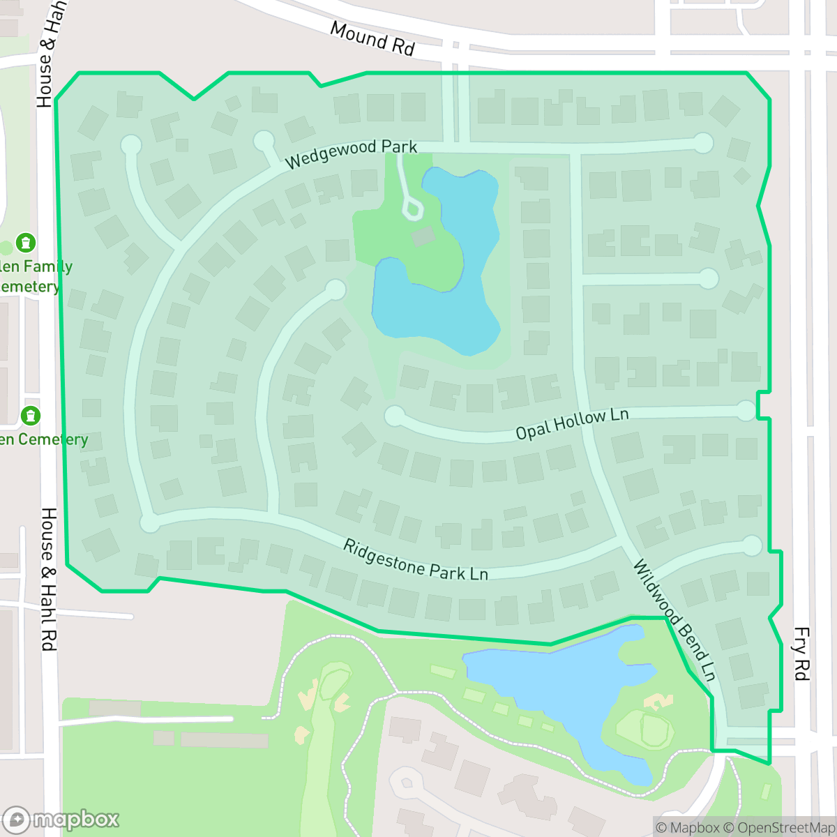 Map showing the location of Blackhorse Ranch, Houston, TX