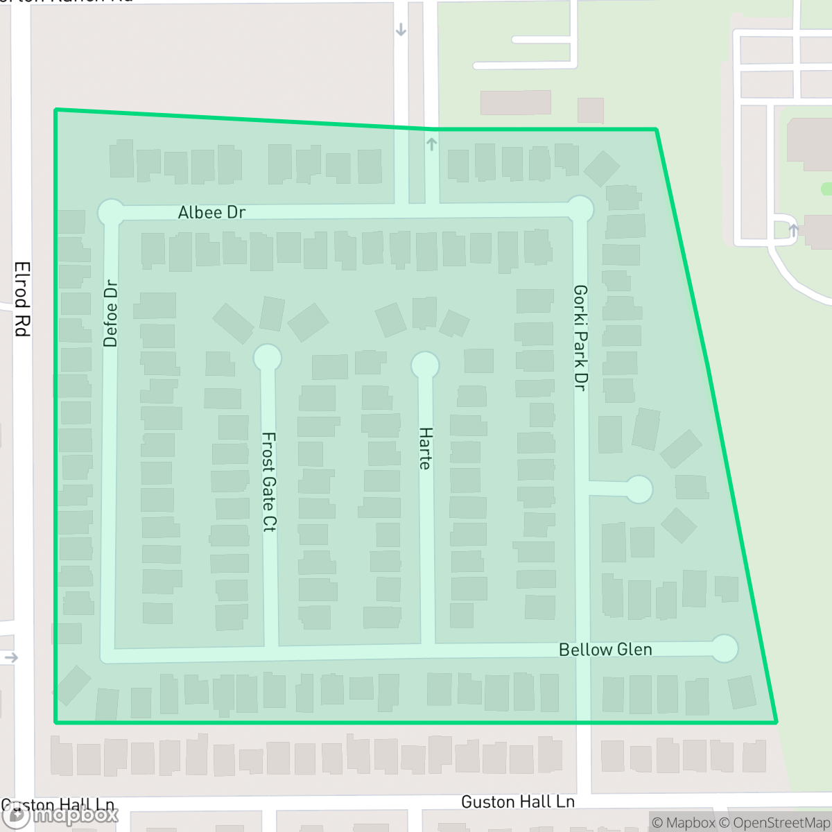 Map showing the location of Bridge Lake, Houston, TX