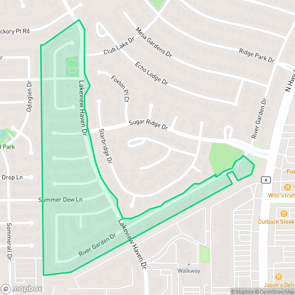 Map showing the location of Copperfield Southpoint, Houston, TX