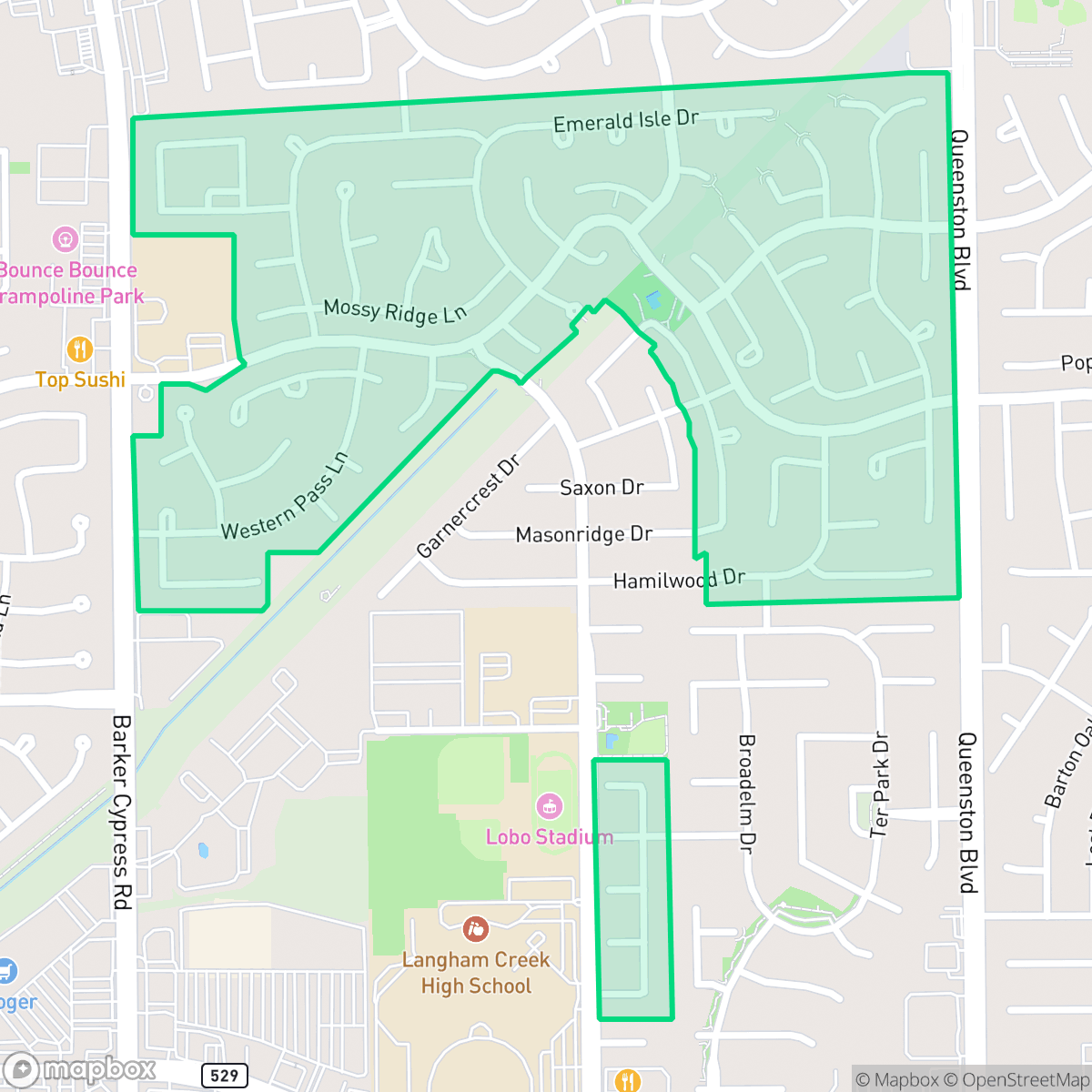 Map showing the location of Copperfield Westcreek Village, Houston, TX