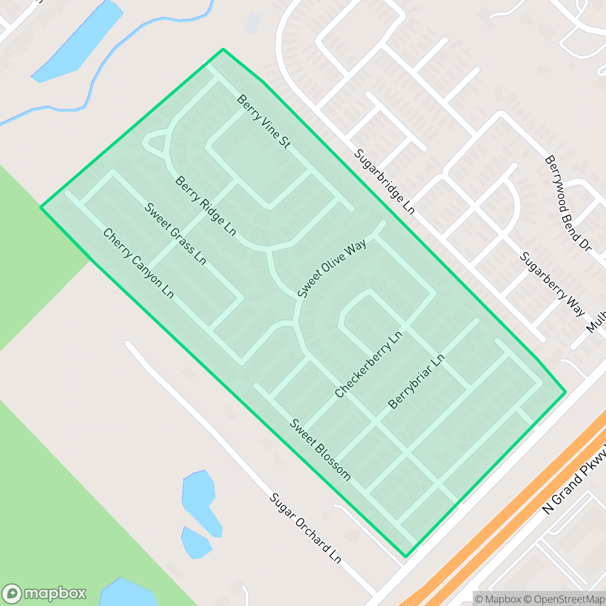 Map showing the location of Cottage Gardens, Houston, TX