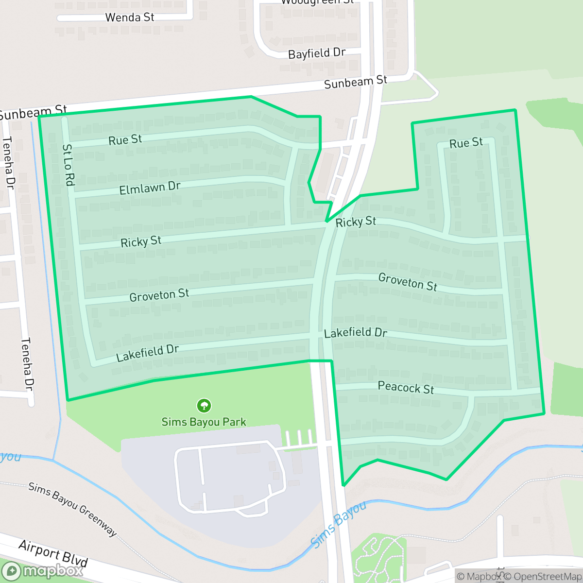 Map showing the location of Crestmont, Houston, TX