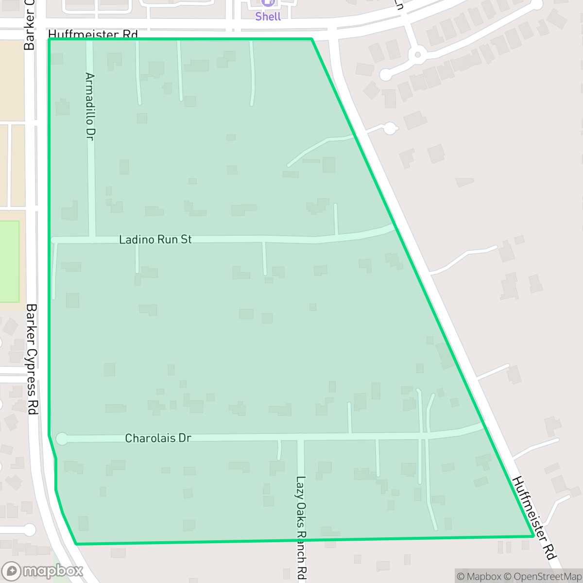 Map showing the location of Cypress Country, Houston, TX