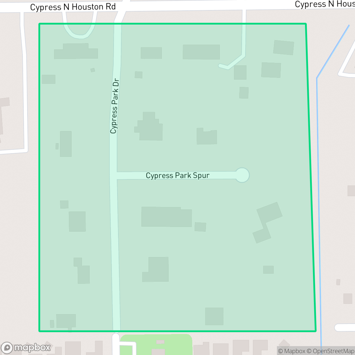 Map showing the location of Cypress Park, Houston, TX