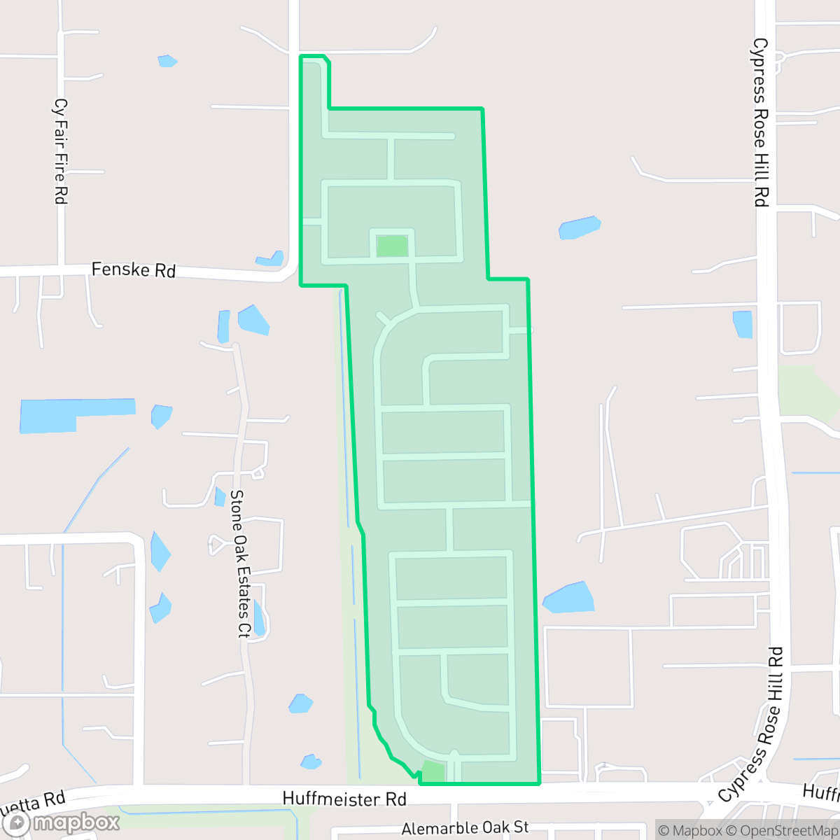 Map showing the location of Cypress Ridge, Houston, TX