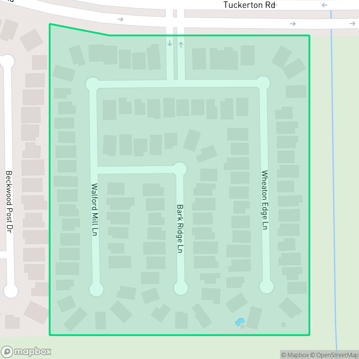 Map showing the location of Deaton Mill, Houston, TX