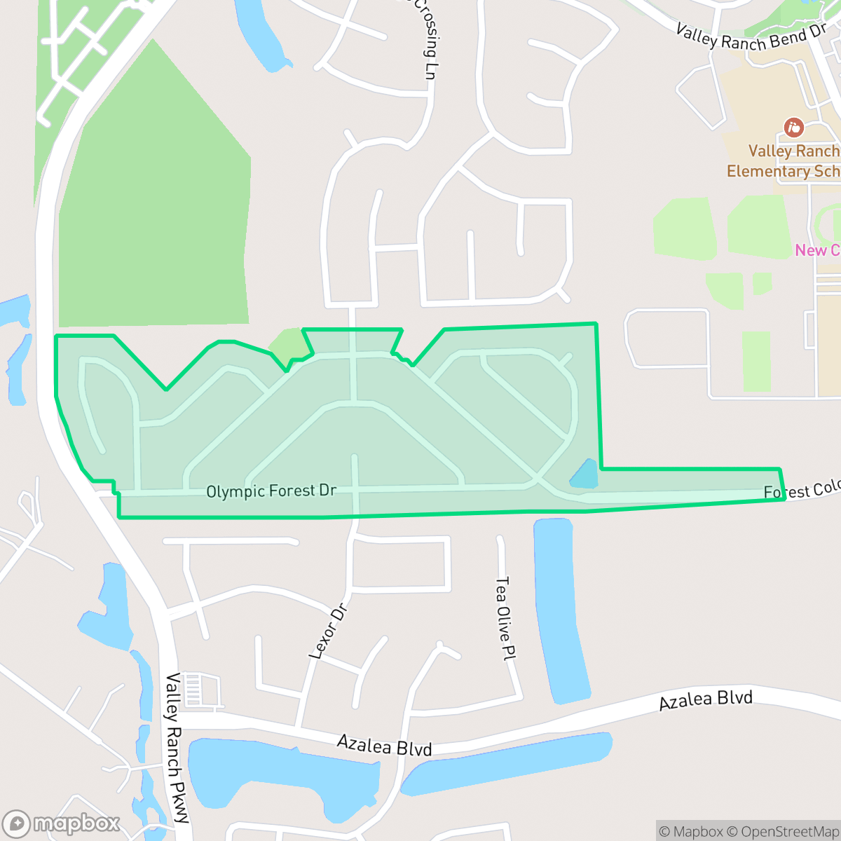 Map showing the location of Forest Colony, Houston, TX