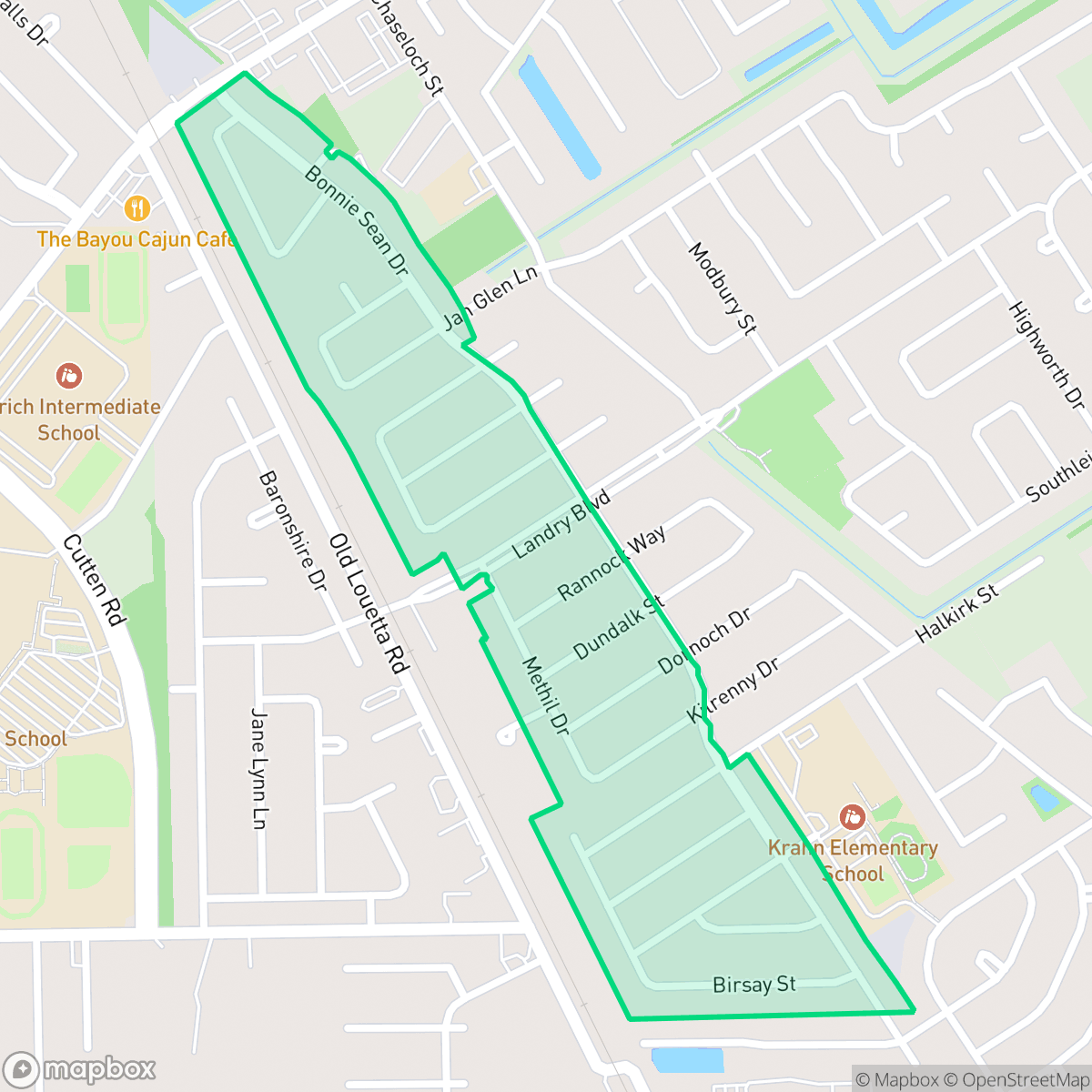 Map showing the location of Glenloch, Houston, TX