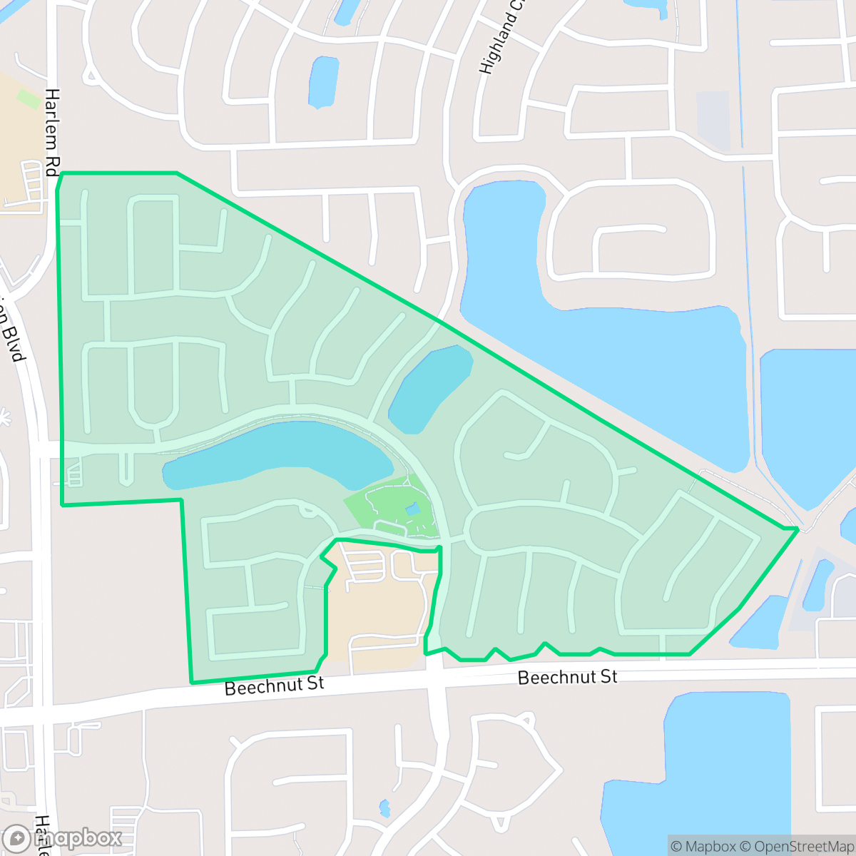 Map showing the location of Grand Vista Lakes, Houston, TX