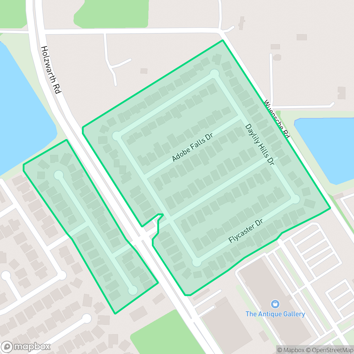 Map showing the location of Hannover Springs, Houston, TX