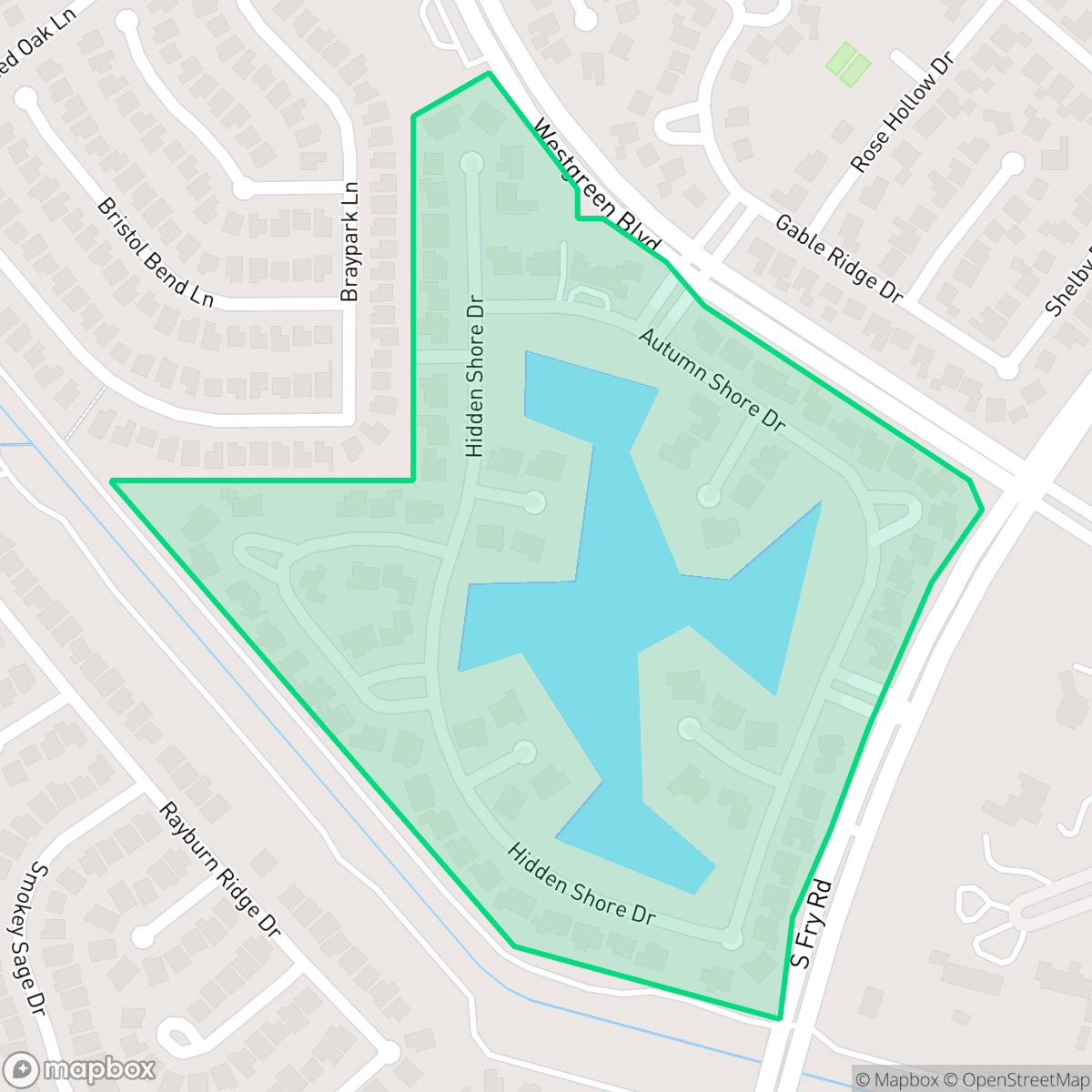 Map showing the location of Kelliwood Lakes, Houston, TX