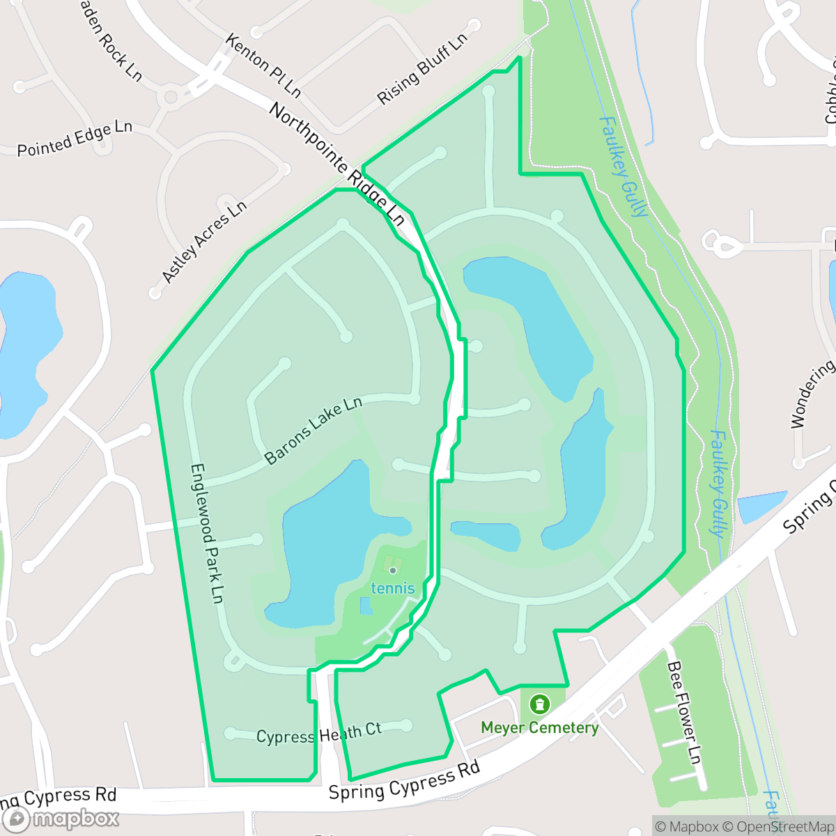 Map showing the location of Lakes at Northpointe, Houston, TX