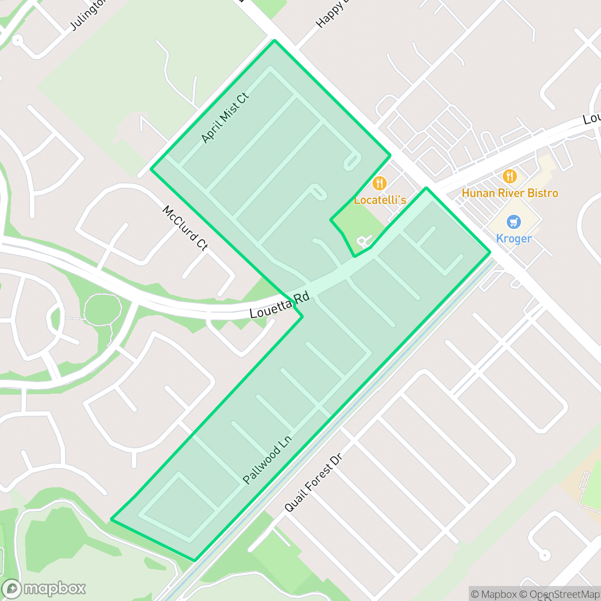 Map showing the location of Lakewood Glen, Houston, TX