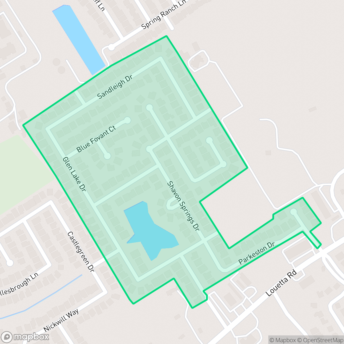 Map showing the location of Louetta Lakes, Houston, TX