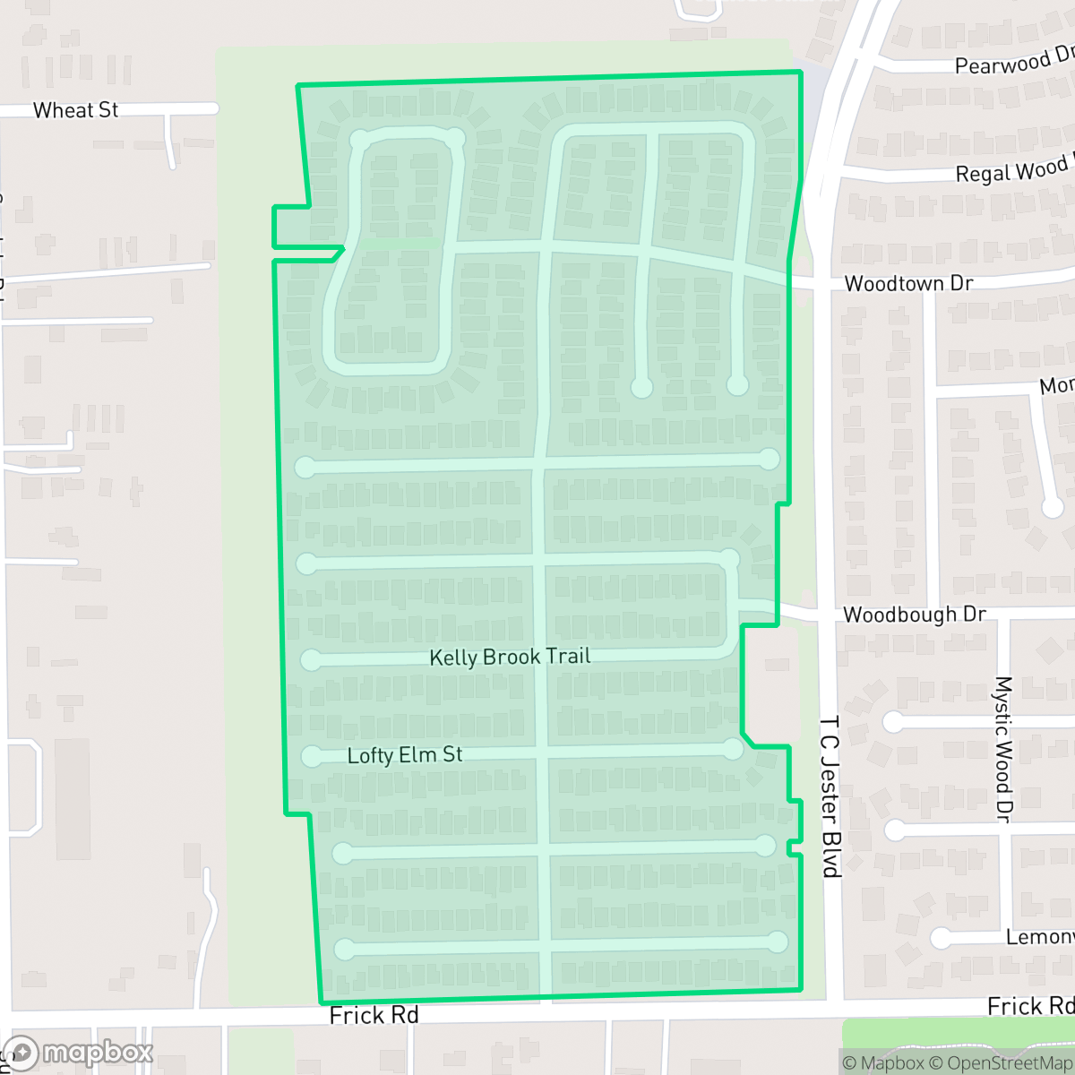 Map showing the location of Maple Ridge Place, Houston, TX