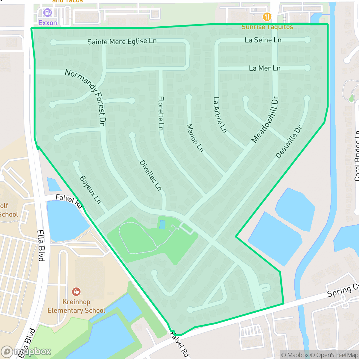 Map showing the location of Normandy Forest, Houston, TX
