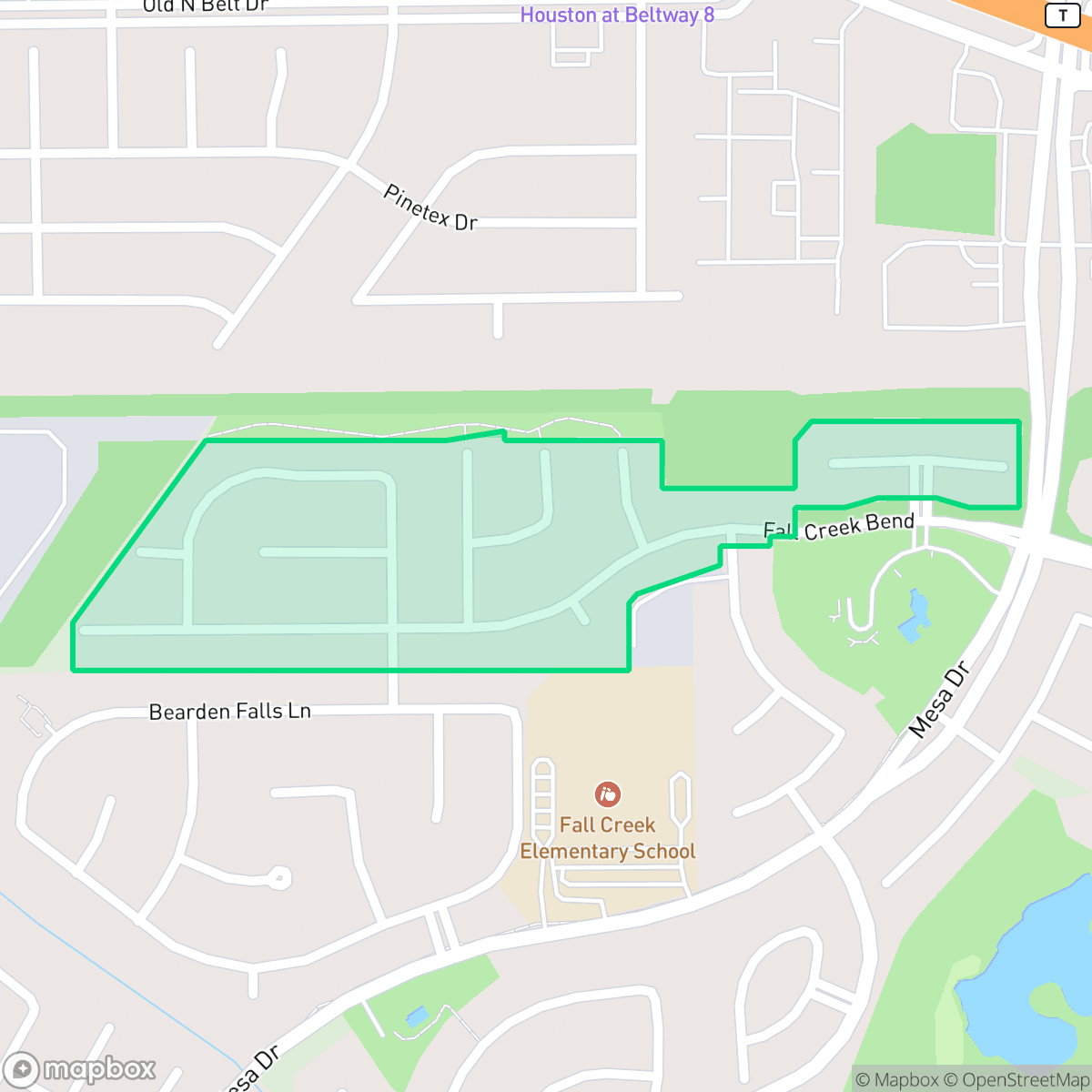 Map showing the location of Rustling Oaks, Houston, TX