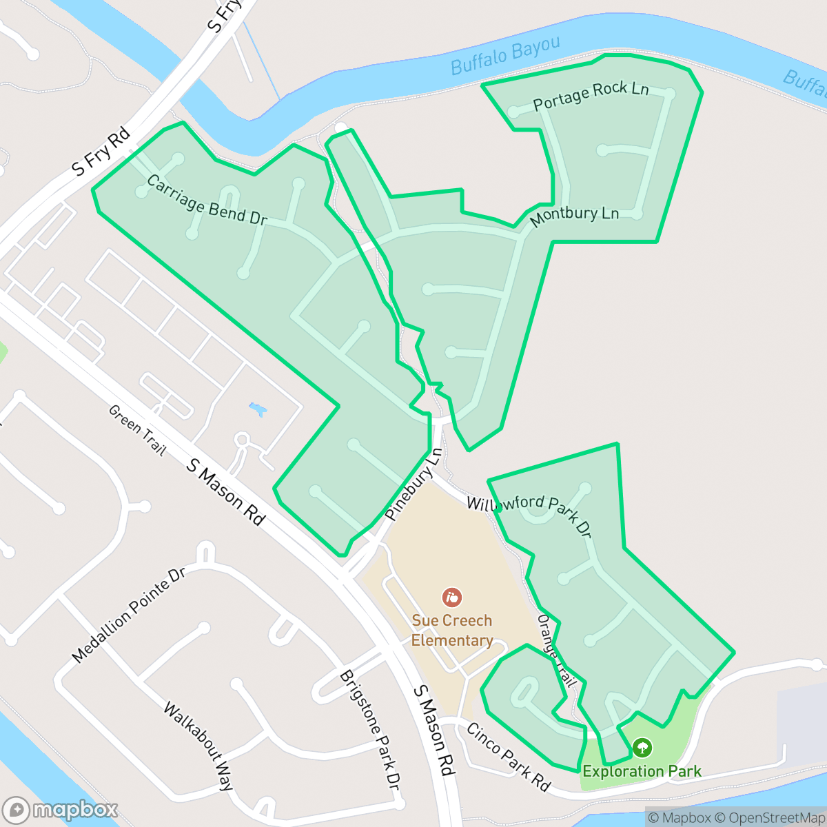 Map showing the location of Saddlebrook Crossing, Houston, TX