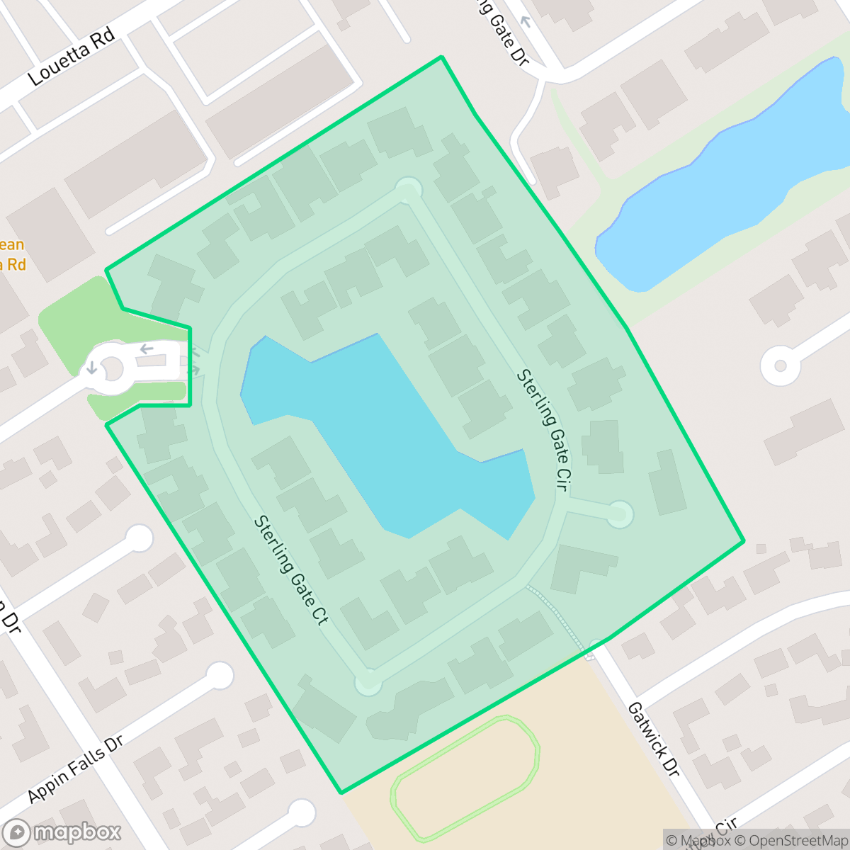 Map showing the location of Sterling Gate Estates, Houston, TX