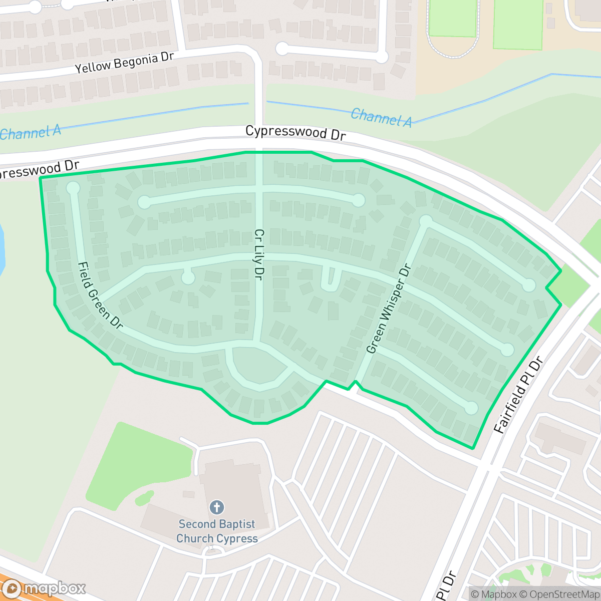 Map showing the location of Summer Crossing, Houston, TX