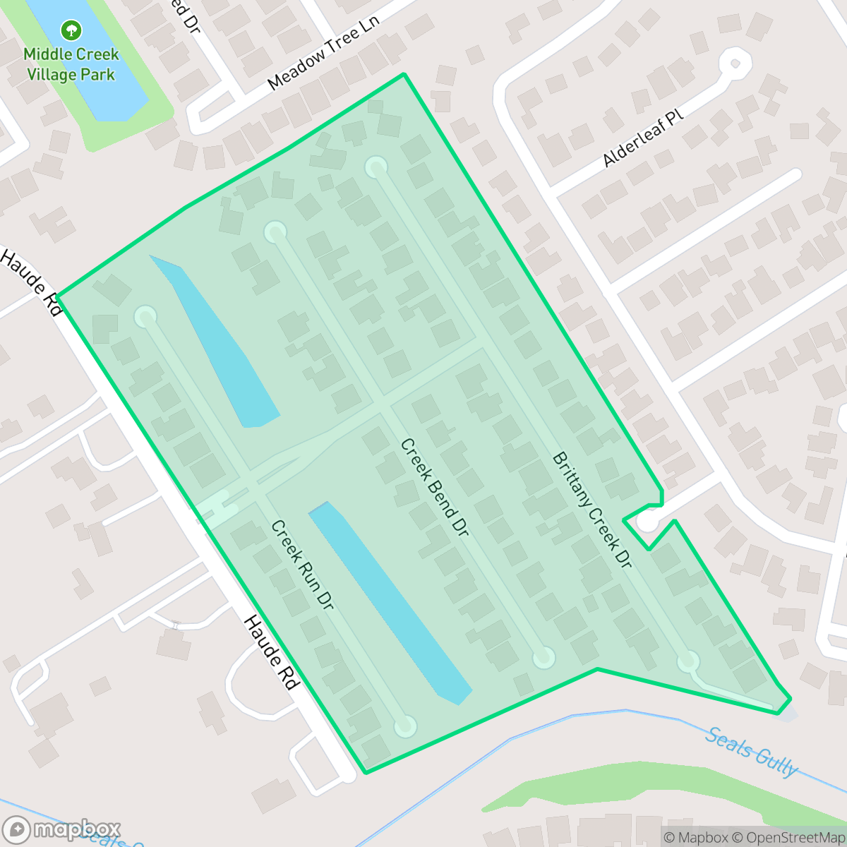 Map showing the location of The Estates at Creeks End, Houston, TX