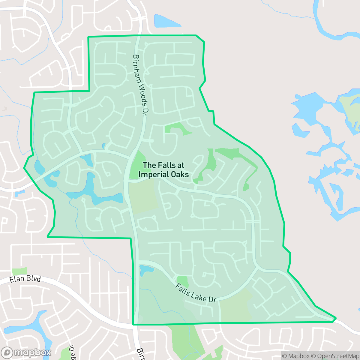 Map showing the location of The Falls at Imperial Oaks, Houston, TX