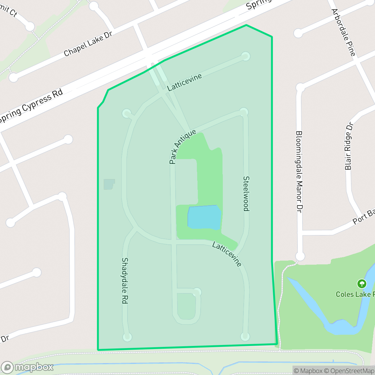 Map showing the location of The Park at Arbordale, Houston, TX