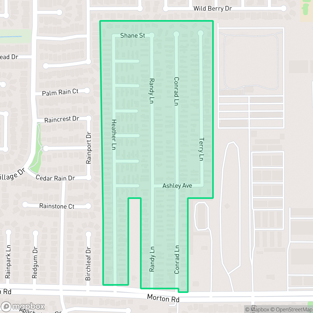 Map showing the location of Western Pines, Houston, TX