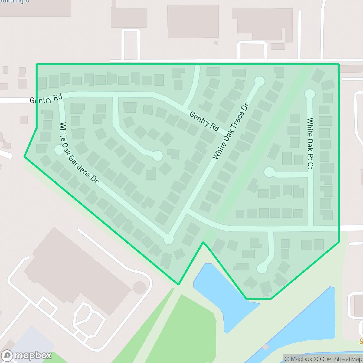 Map showing the location of White Oak Springs, Houston, TX