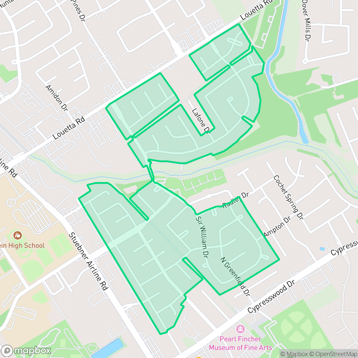 Map showing the location of Wimbledon Estates, Houston, TX